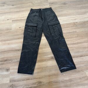 GRLFRND Black Cropped Pants with Straight Leg Fit